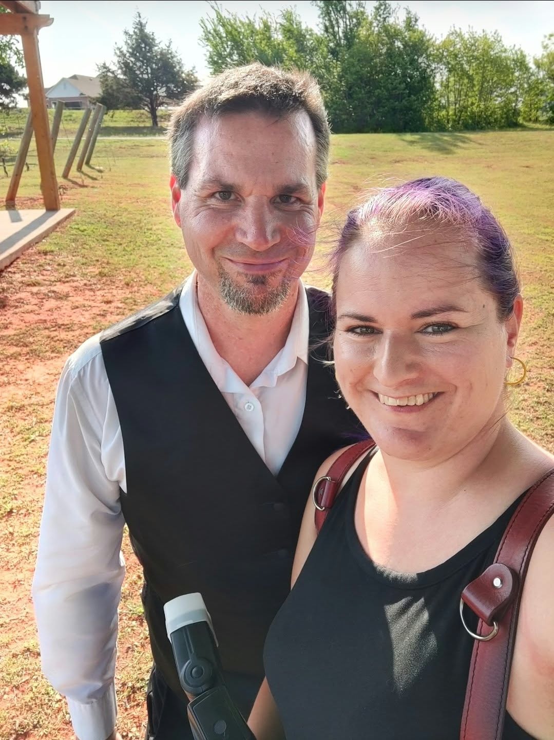 Chris and Candace at an event with Candace’s camera gear